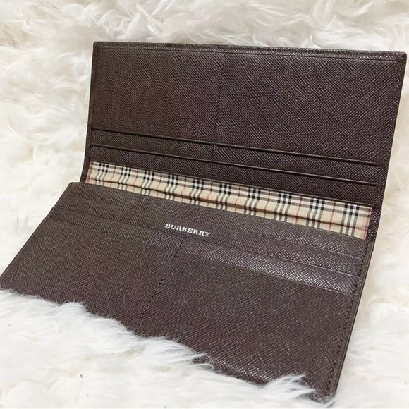 Burberry Bifold Long Wallet Nova Check Dark Brown good condition - Picture 1 of 16
